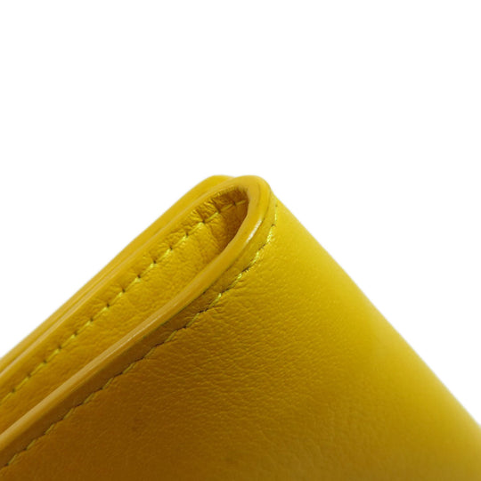 BALENCIAGA Bifold Wallet 391446 leather yellow Paper mini wallet Women Used Authentic