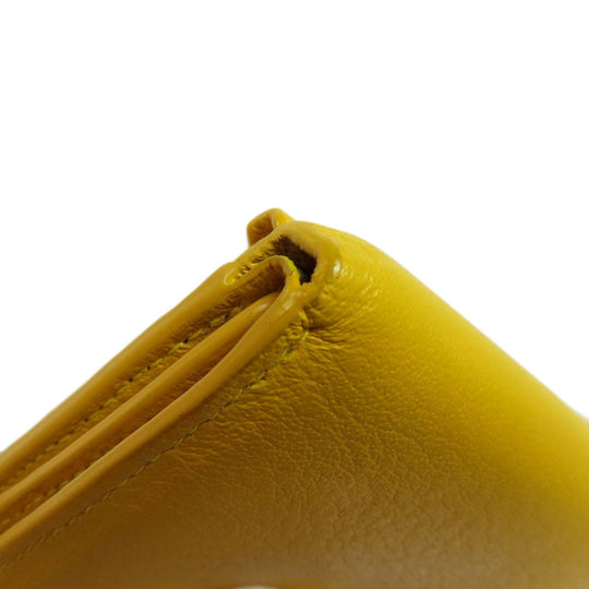 BALENCIAGA Bifold Wallet 391446 leather yellow Paper mini wallet Women Used Authentic