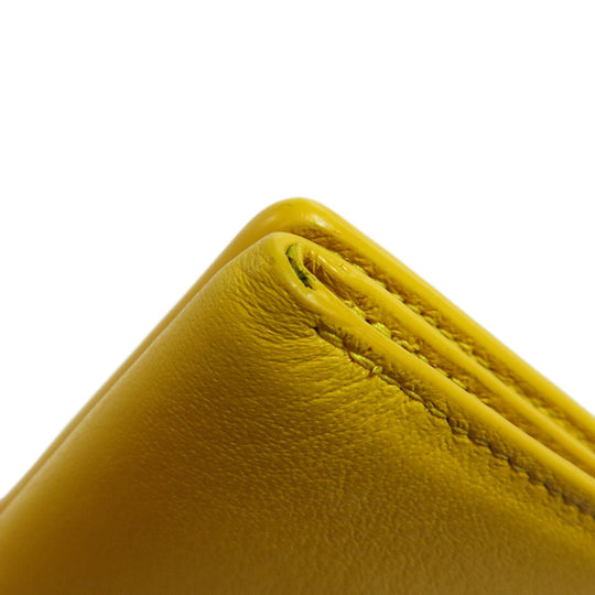 BALENCIAGA Bifold Wallet 391446 leather yellow Paper mini wallet Women Used Authentic