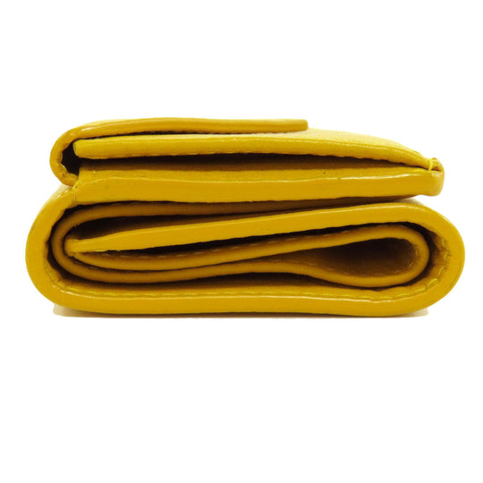 BALENCIAGA Bifold Wallet 391446 leather yellow Paper mini wallet Women Used Authentic