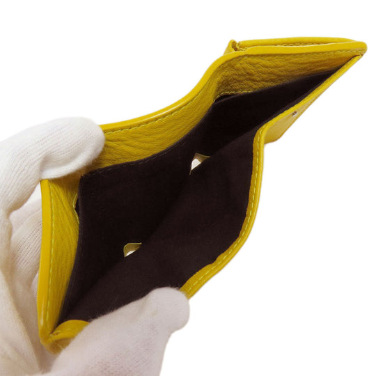 BALENCIAGA Bifold Wallet 391446 leather yellow Paper mini wallet Women Used Authentic