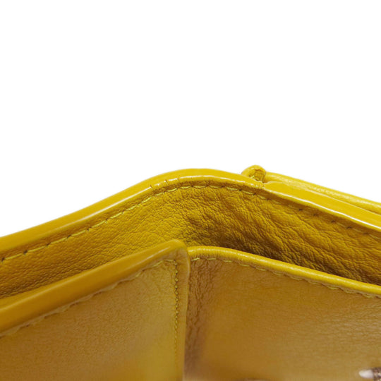BALENCIAGA Bifold Wallet 391446 leather yellow Paper mini wallet Women Used Authentic