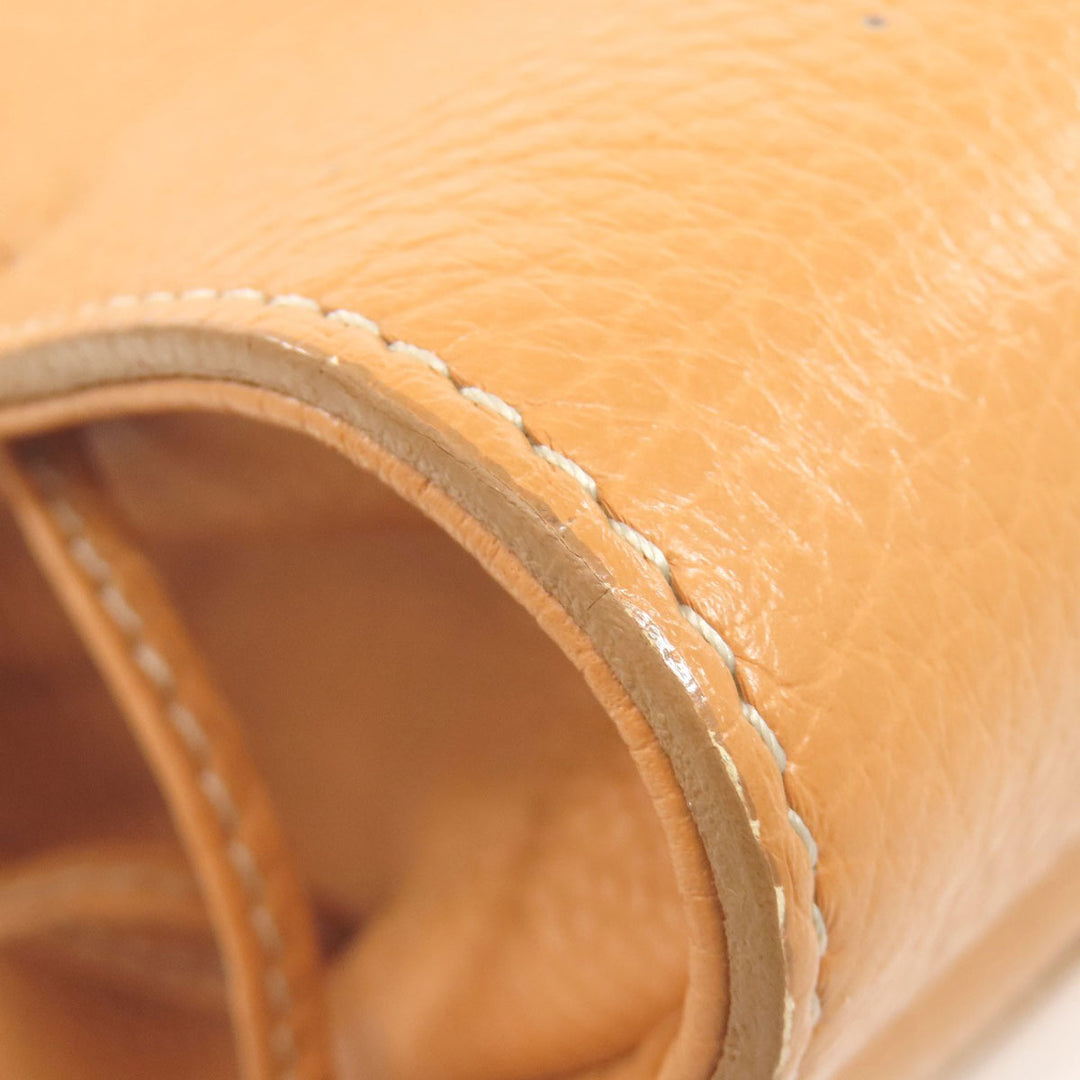 TOD�fS Handbag leather Brown logo Women Used Authentic