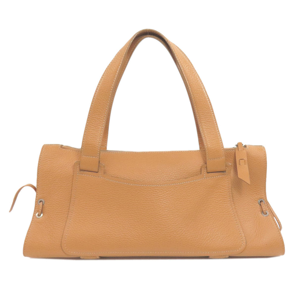 TOD�fS Handbag leather Brown logo Women Used Authentic