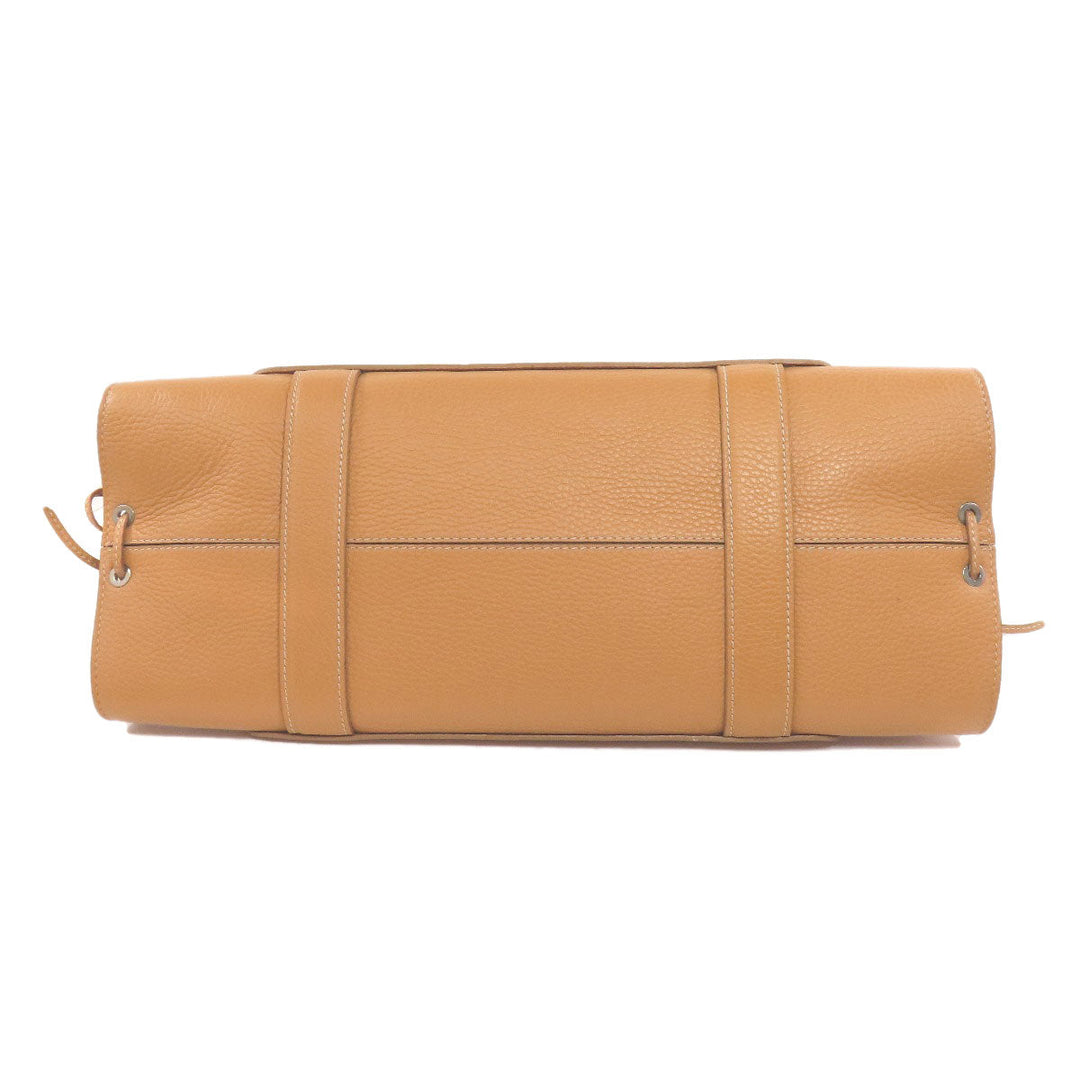 TOD�fS Handbag leather Brown logo Women Used Authentic