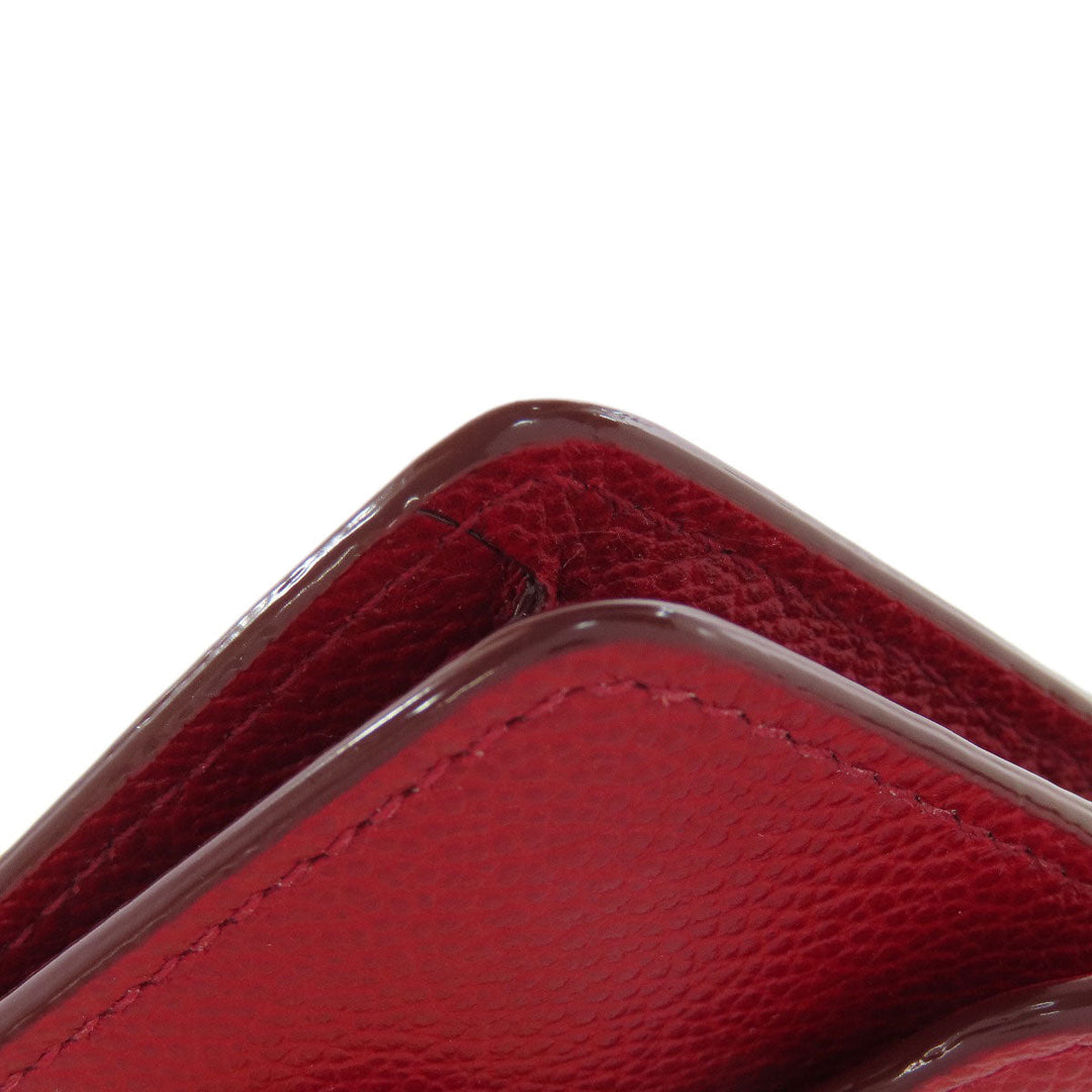 BALLY Coin case leather Red logo Women Used Authentic