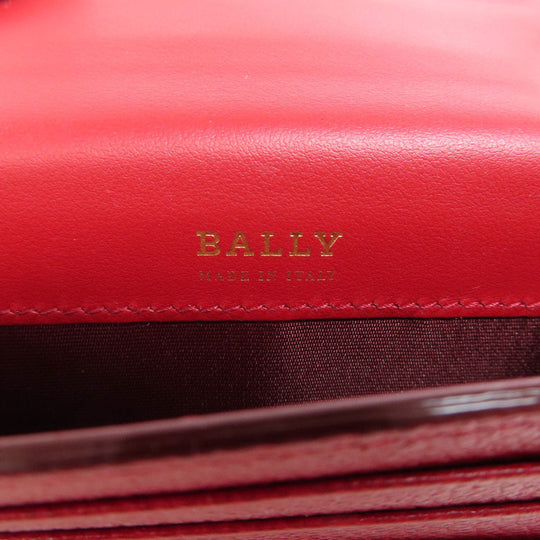 BALLY Coin case leather Red logo Women Used Authentic