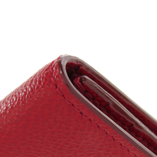 BALLY Coin case leather Red logo Women Used Authentic