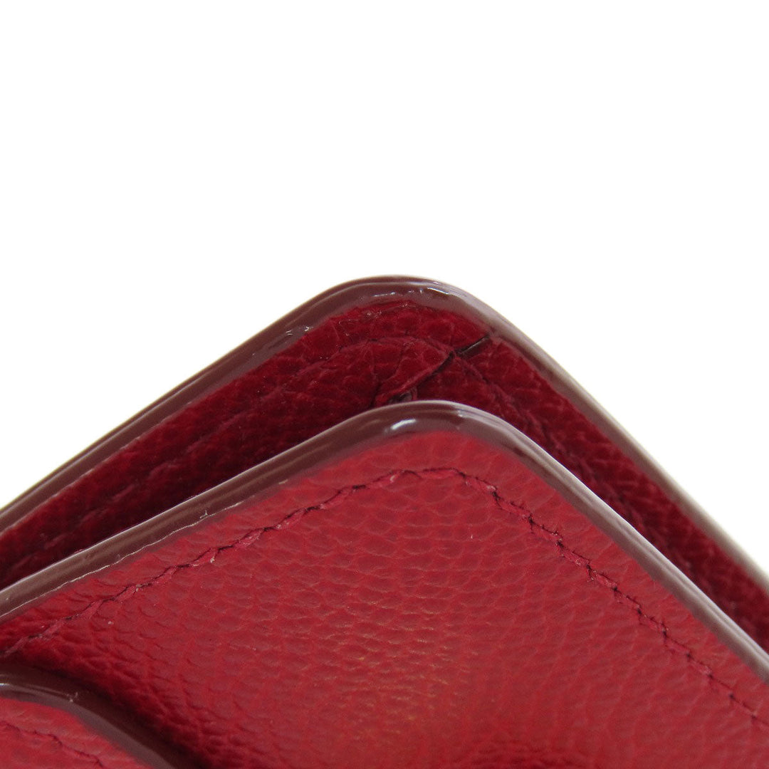BALLY Coin case leather Red logo Women Used Authentic