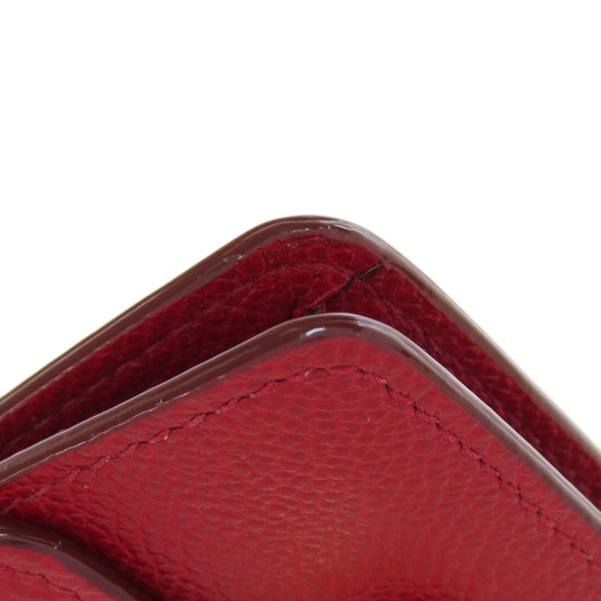 BALLY Coin case leather Red logo Women Used Authentic