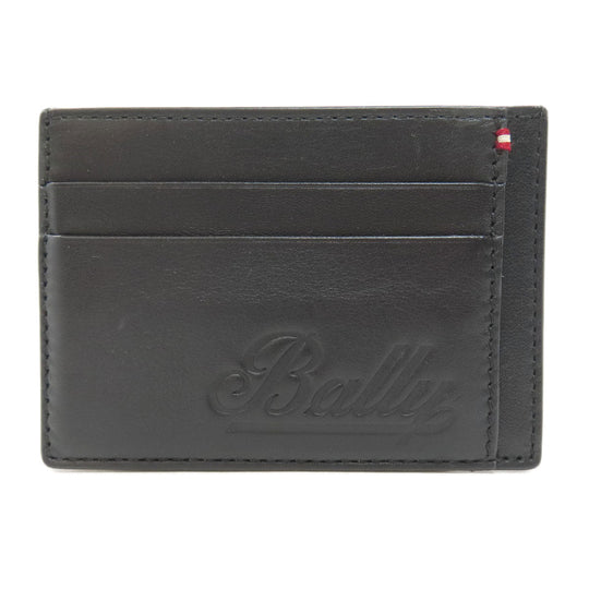 BALLY Coin case leather black logo mens Used Authentic