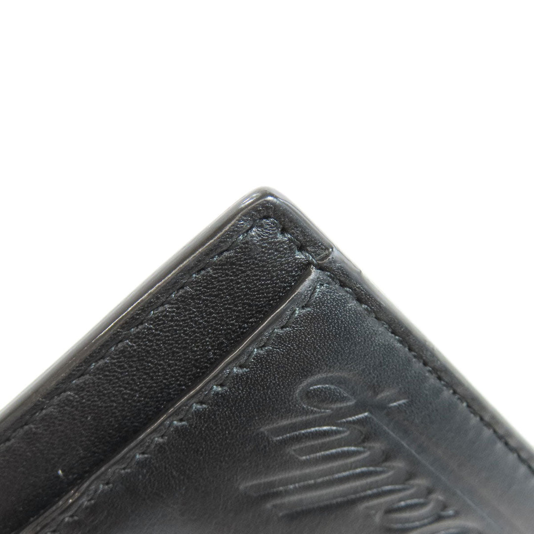 BALLY Coin case leather black logo mens Used Authentic