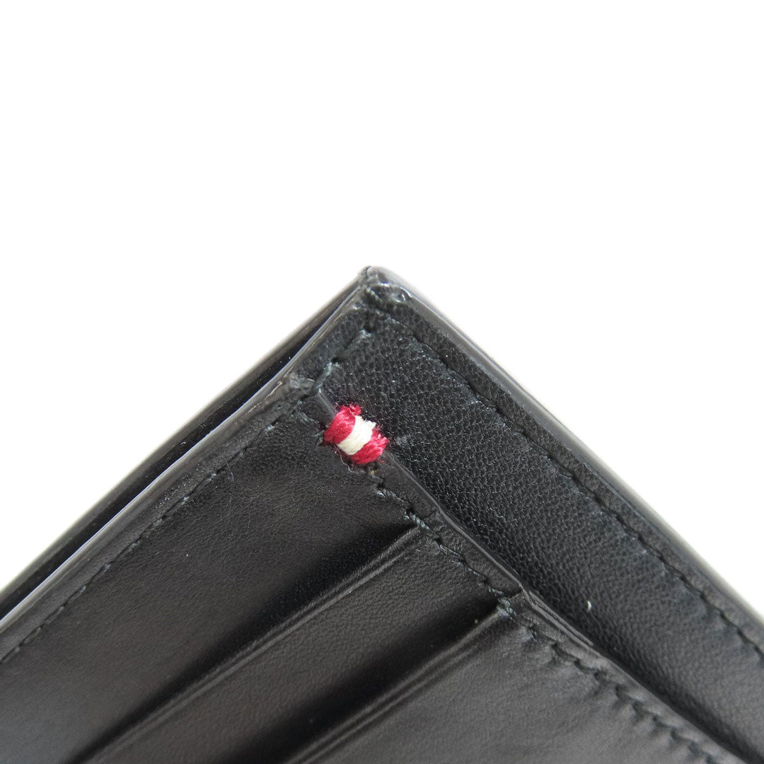 BALLY Coin case leather black logo mens Used Authentic