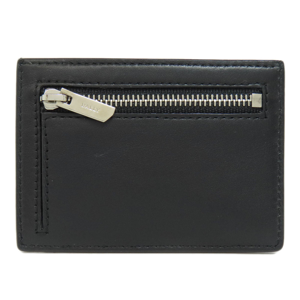 BALLY Coin case leather black logo mens Used Authentic