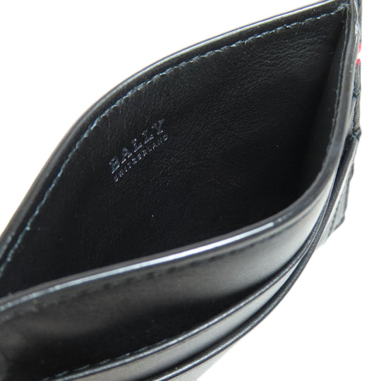 BALLY Coin case leather black logo mens Used Authentic