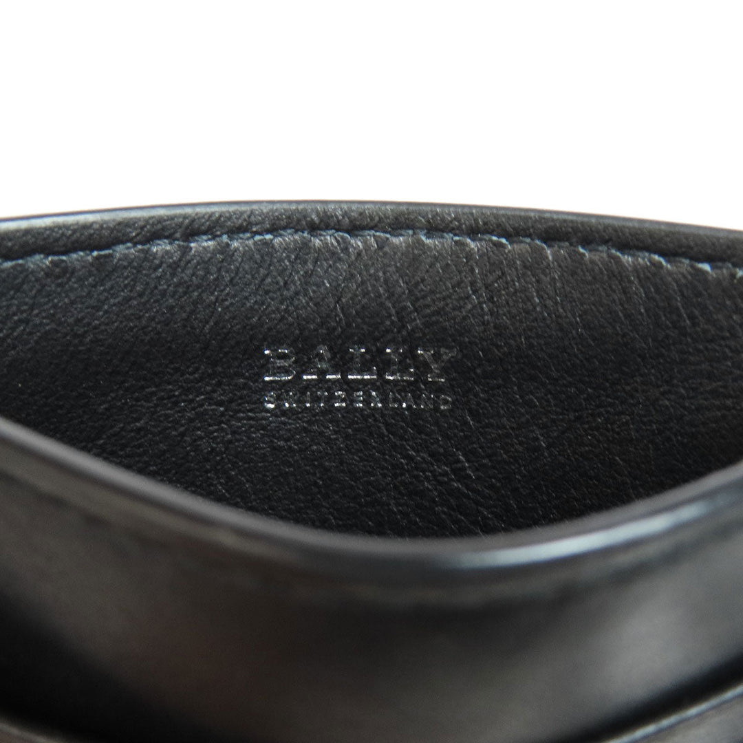BALLY Coin case leather black logo mens Used Authentic