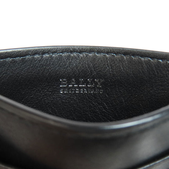 BALLY Coin case leather black logo mens Used Authentic