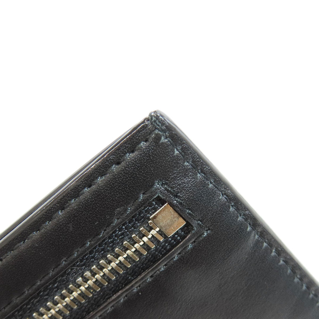 BALLY Coin case leather black logo mens Used Authentic