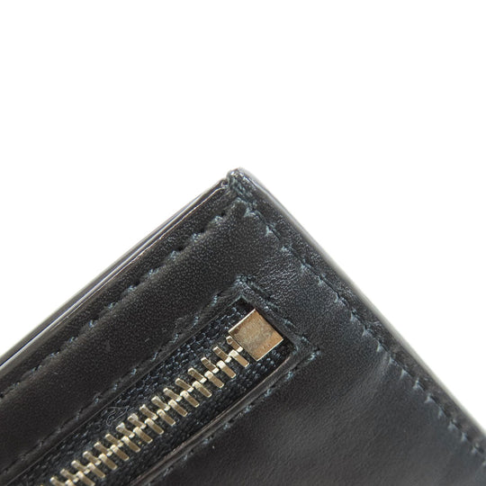 BALLY Coin case leather black logo mens Used Authentic