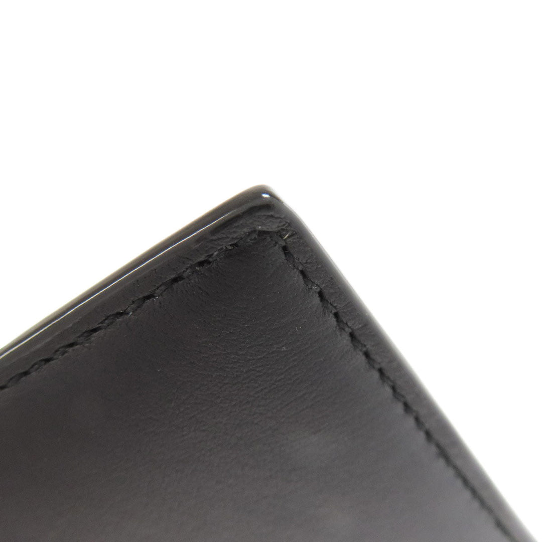BALLY Card Case leather black Barry Stripe mens Used Authentic