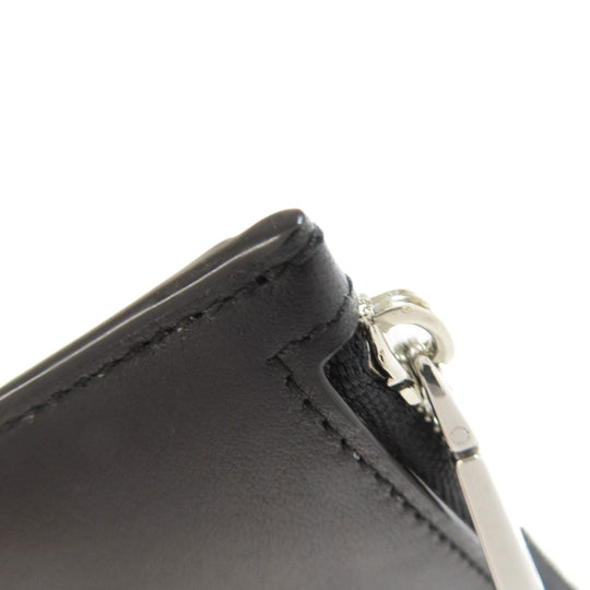 BALLY Card Case leather black Barry Stripe mens Used Authentic