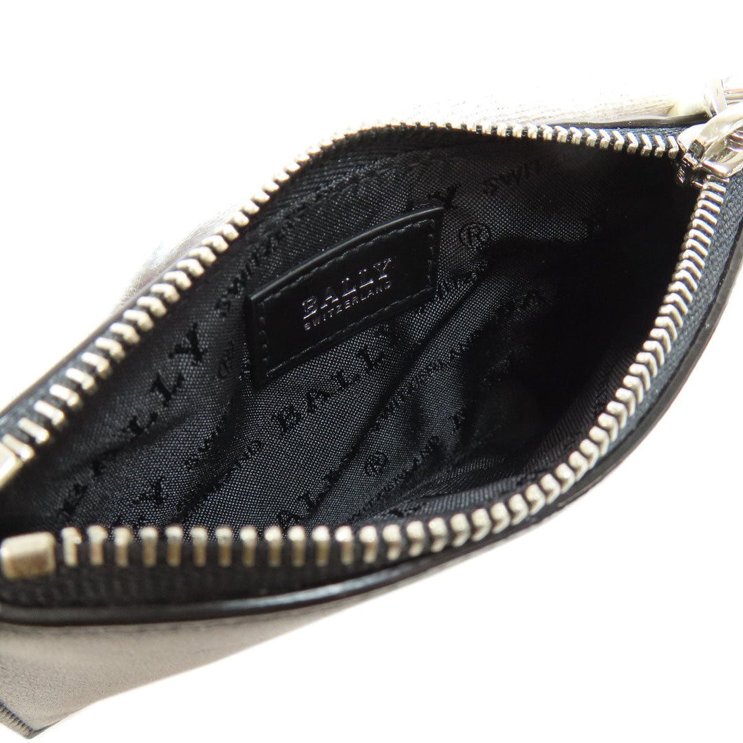 BALLY Card Case leather black Barry Stripe mens Used Authentic