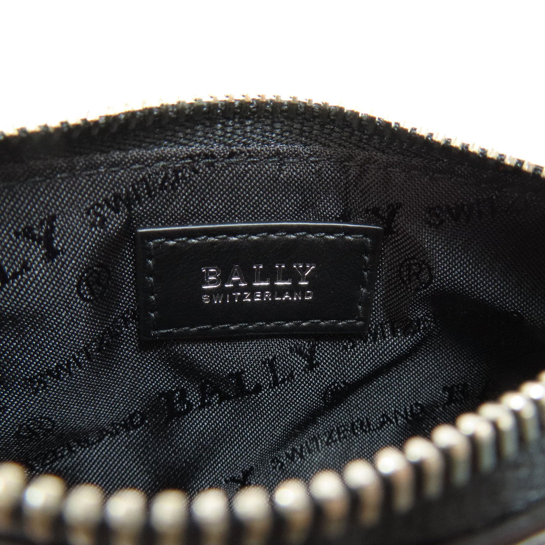 BALLY Card Case leather black Barry Stripe mens Used Authentic