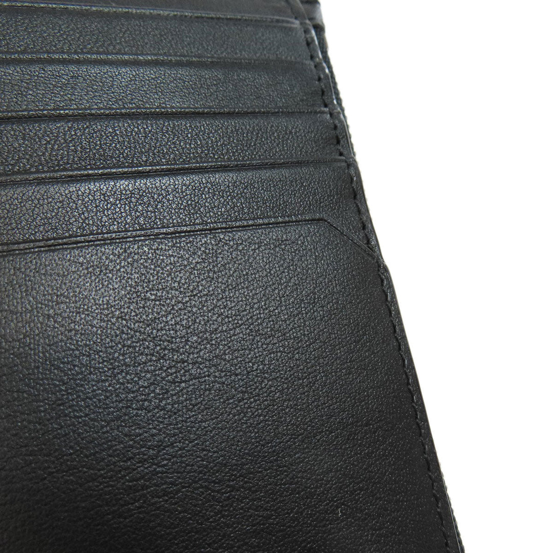 BALLY Card Case leather black Barry Stripe mens Used Authentic