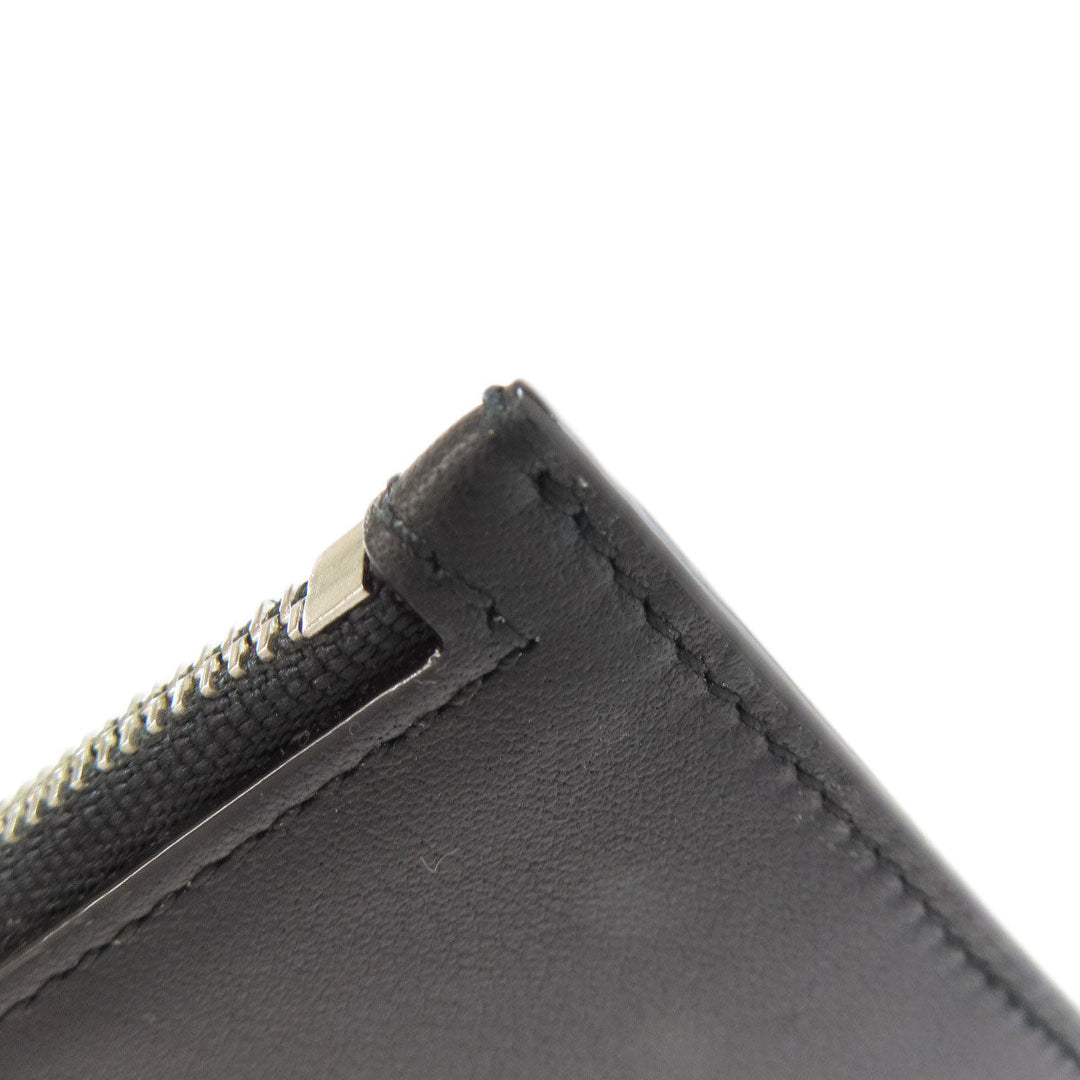 BALLY Card Case leather black Barry Stripe mens Used Authentic