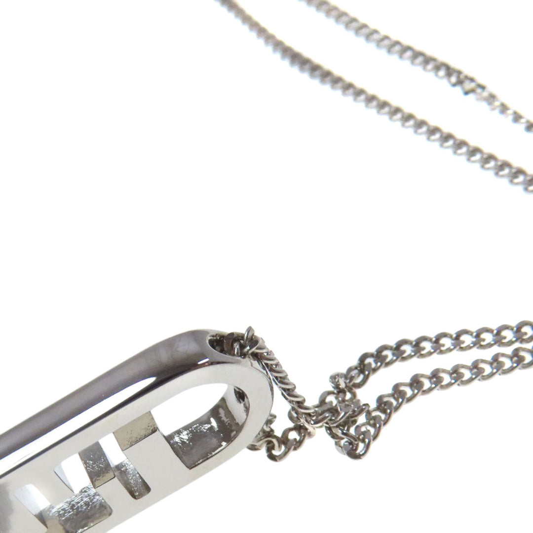 FENDI Necklace metallic Silver Auto-lock Women Used Authentic