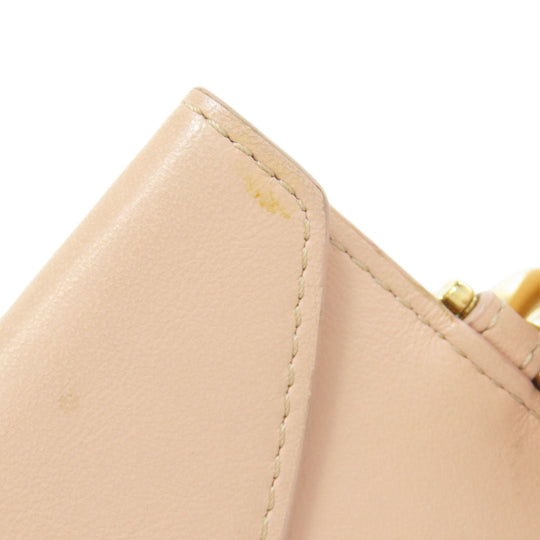 TOD�fS Accessory pouch leather pink logo Women Used Authentic