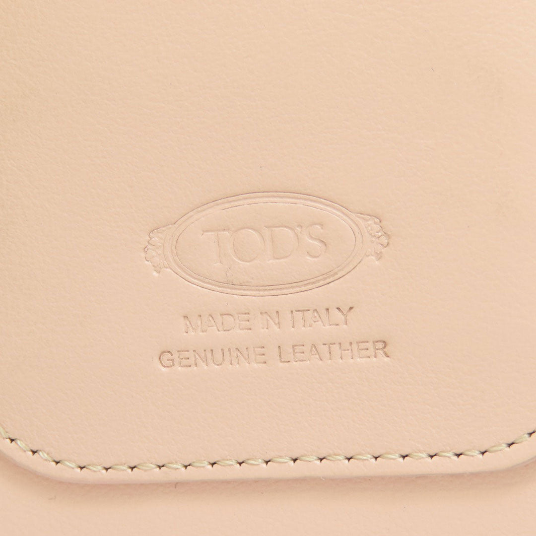 TOD�fS Accessory pouch leather pink logo Women Used Authentic