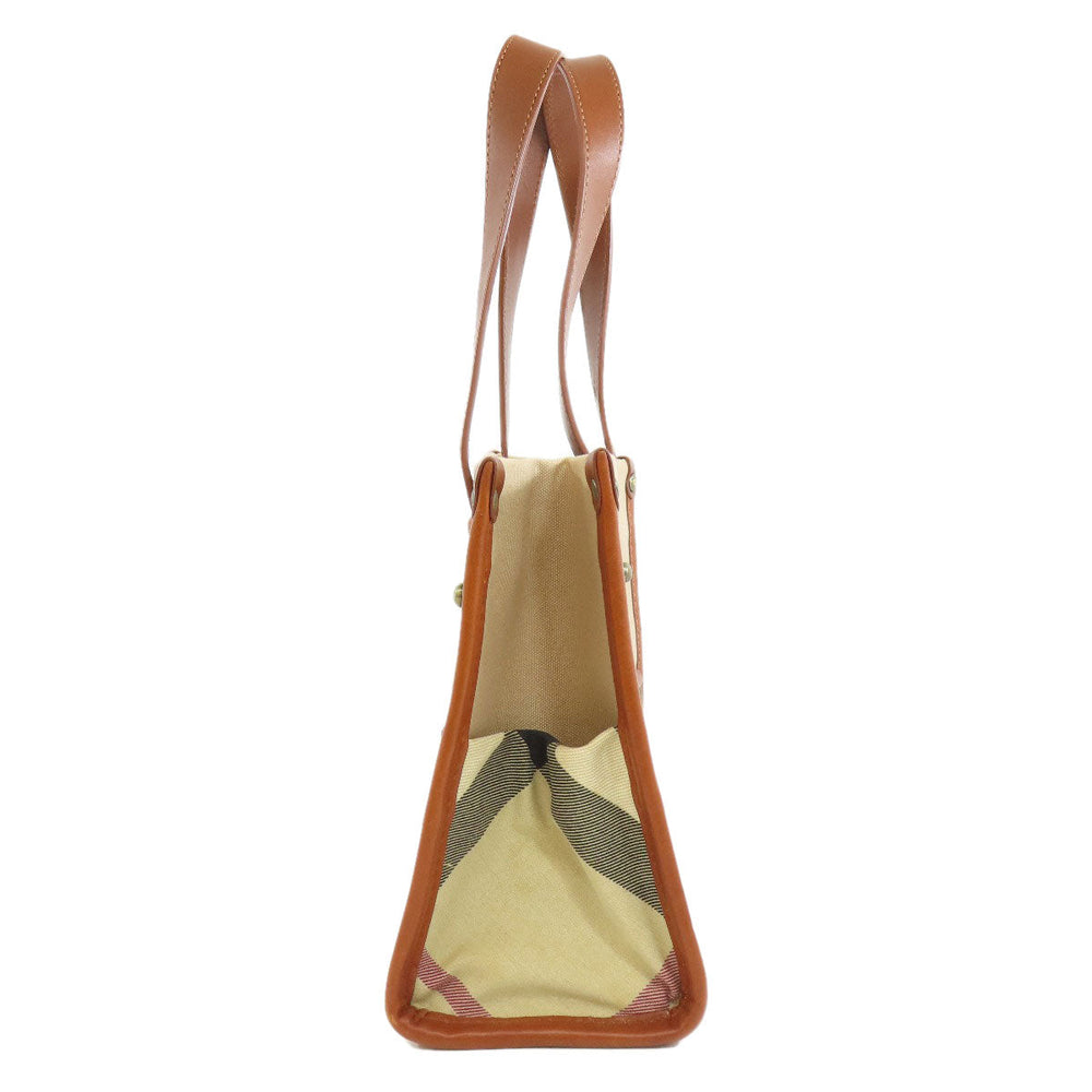 BURBERRY Tote Bag canvas Brown logo Women Used Authentic