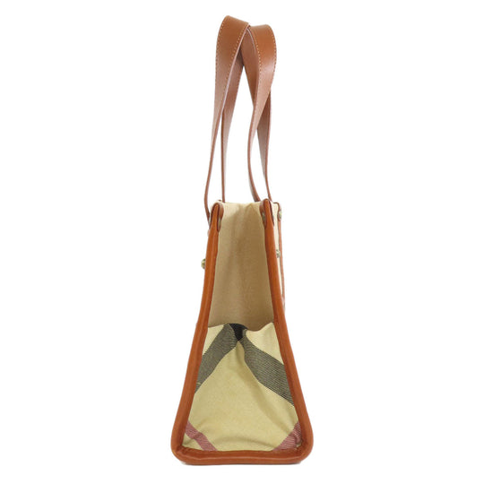 BURBERRY Tote Bag canvas Brown logo Women Used Authentic