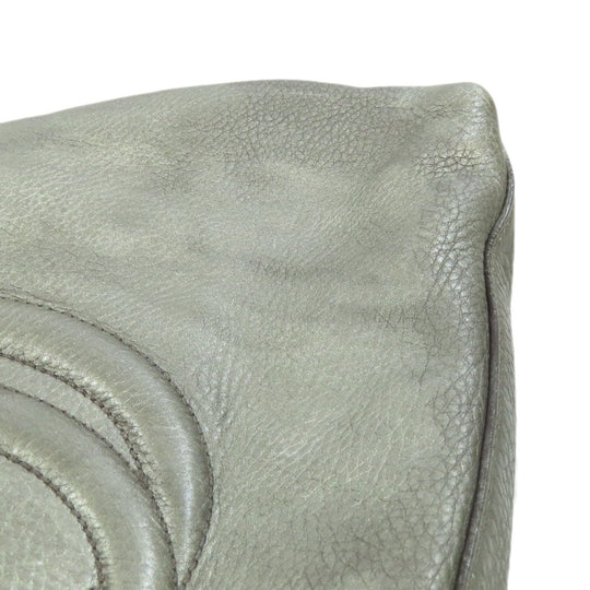 GUCCI Tote Bag 308982 leather Silver Soho Interlocking G Women Used Authentic