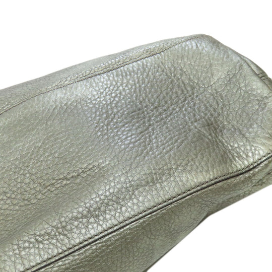 GUCCI Tote Bag 308982 leather Silver Soho Interlocking G Women Used Authentic