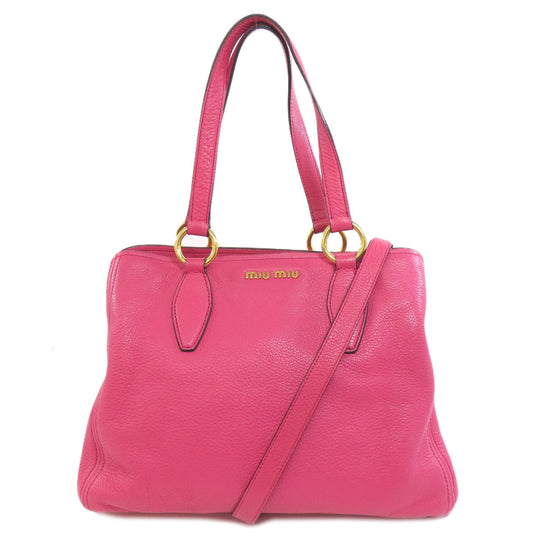 MIUMIU Tote Bag leather pink 2WAY