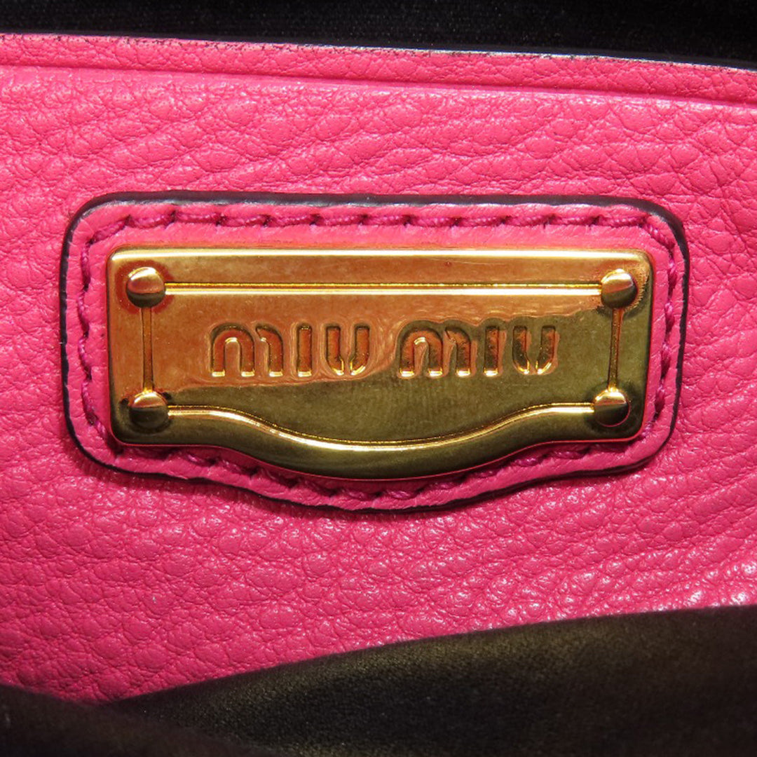 MIUMIU Tote Bag leather pink 2WAY