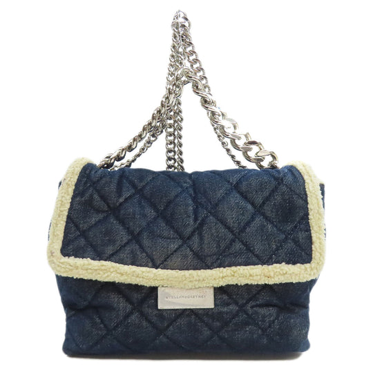 Stella McCartney Handbag denim Navy ChainShoulder Women Used Authentic