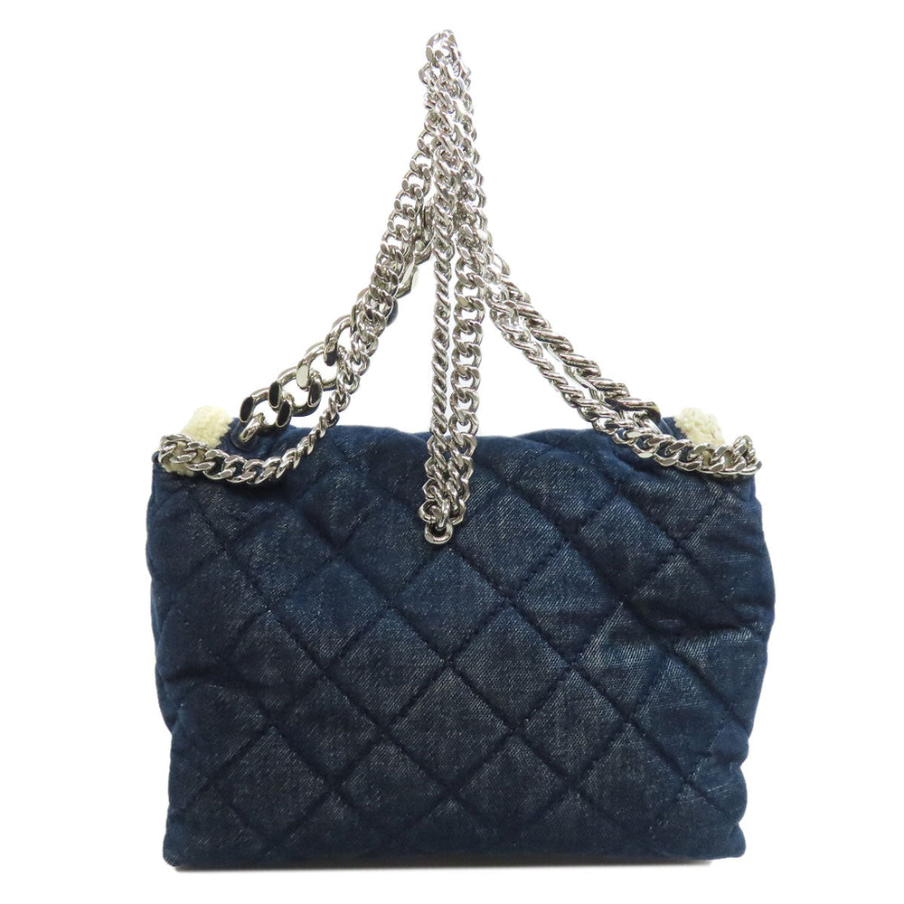 Stella McCartney Handbag denim Navy ChainShoulder Women Used Authentic