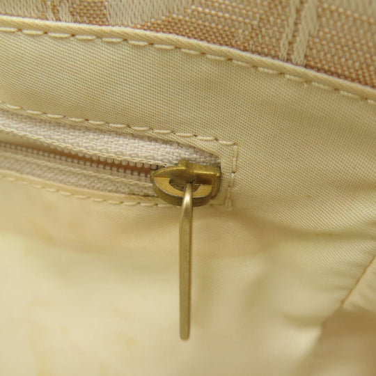 CHANEL Tote Bag Nylon jacquard beige New Travel Line MM Women Used Authentic