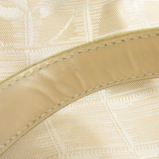 CHANEL Tote Bag Nylon jacquard beige New Travel Line MM Women Used Authentic
