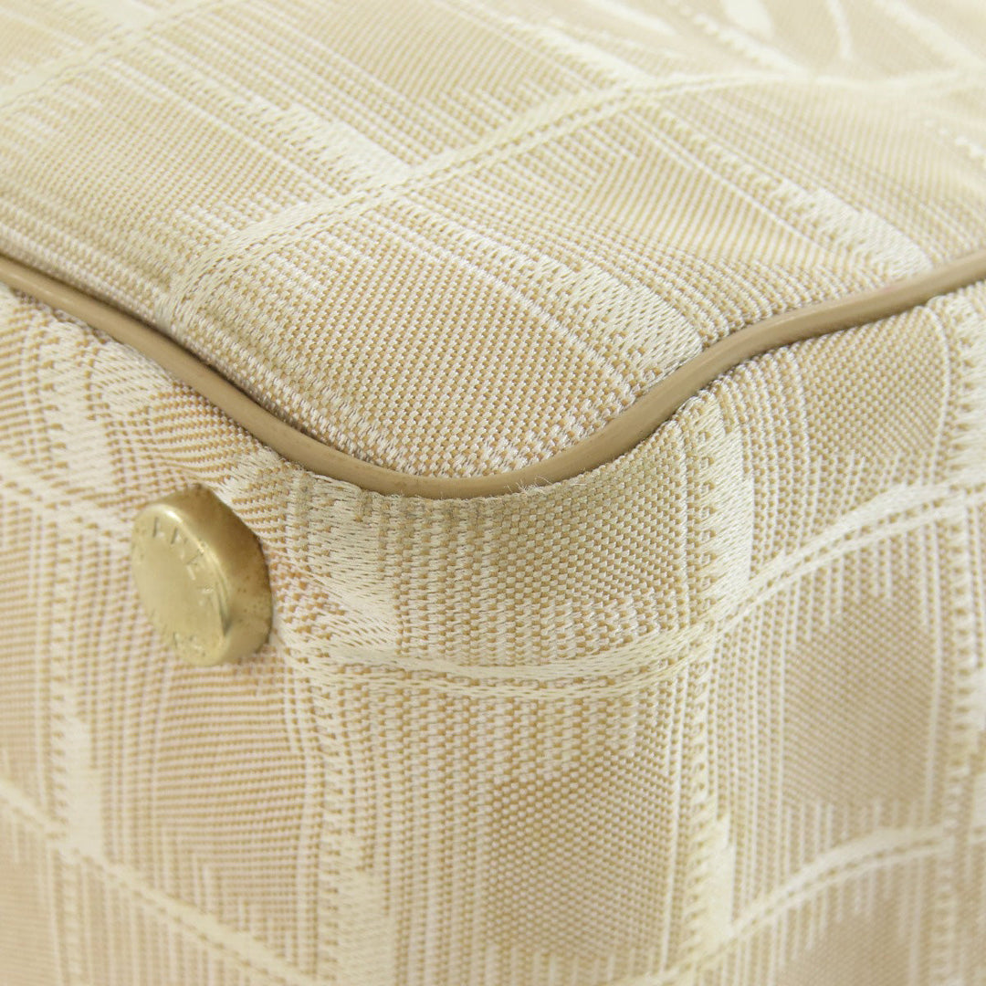 CHANEL Tote Bag Nylon jacquard beige New Travel Line MM Women Used Authentic