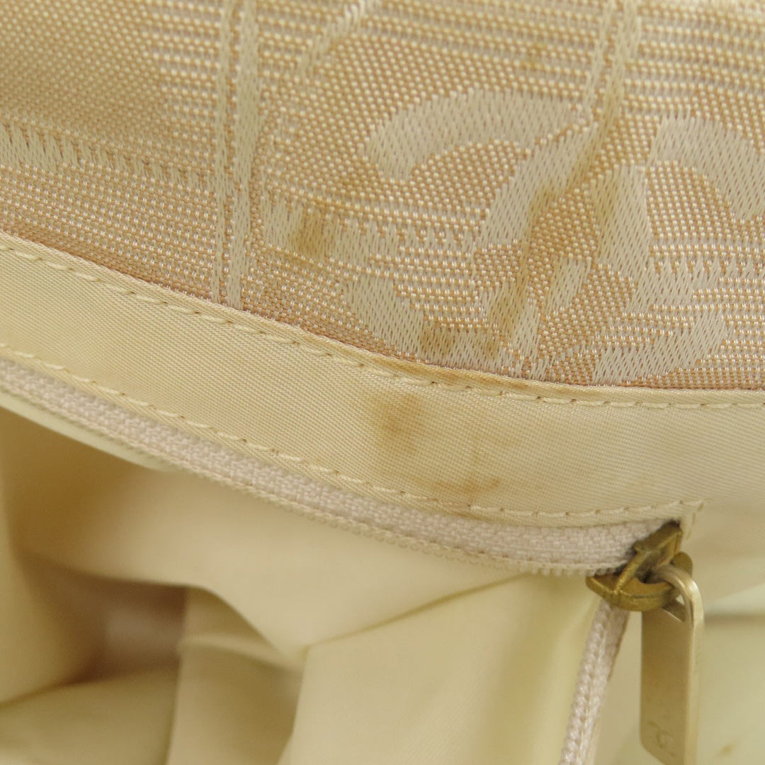 CHANEL Tote Bag Nylon jacquard beige New Travel Line MM Women Used Authentic