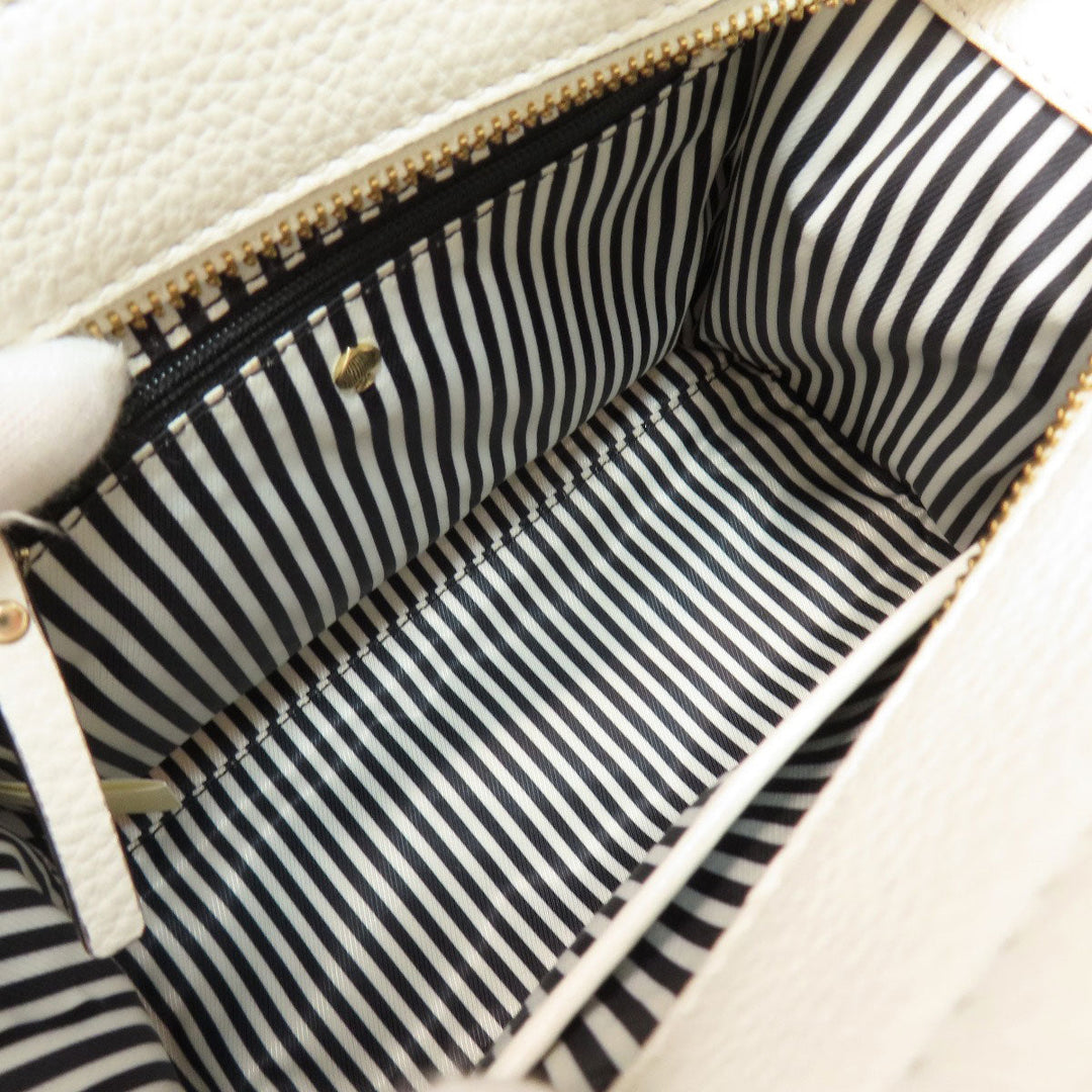 Kate Spade Handbag Leather, Straw white Basket bag 2WAY Women Used Authentic
