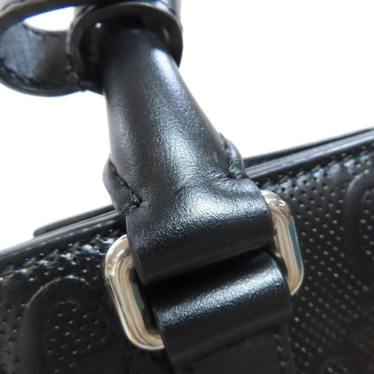 GUCCI Handbag 696010 Calfskin black GG embossed 2WAY