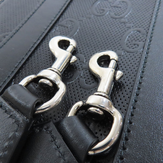 GUCCI Handbag 696010 Calfskin black GG embossed 2WAY