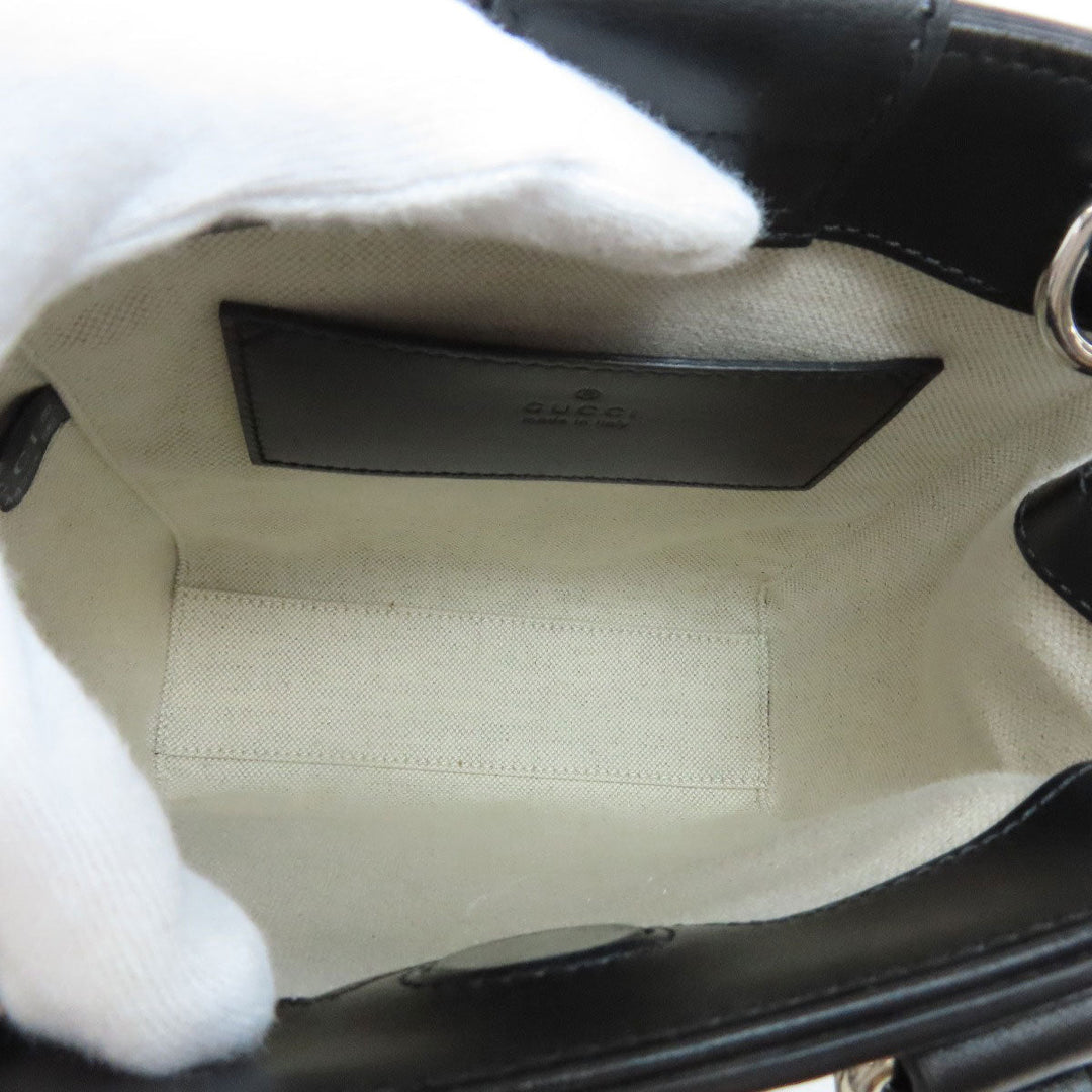 GUCCI Handbag 696010 Calfskin black GG embossed 2WAY