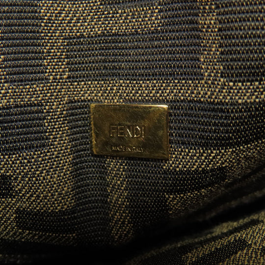 FENDI Shoulder Bag canvas Brown Zucca Pattern 2WAY Women Used Authentic