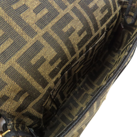 FENDI Shoulder Bag canvas Brown Zucca Pattern 2WAY Women Used Authentic